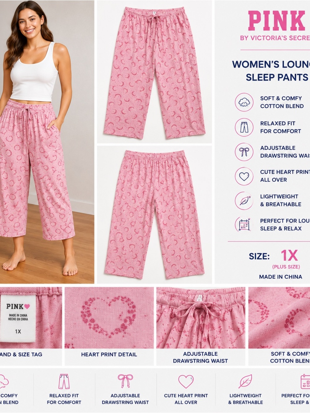 PINK Pink Paisley Print Lounge Pants Size 1X